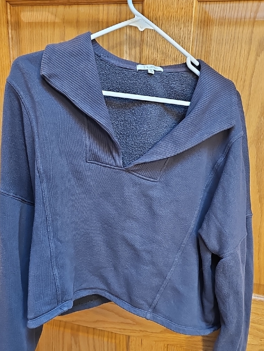 Z Supply Dark Navy Textured Crew Pullover